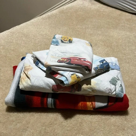 Pottery Barn Disney Pixar Cars Sheets Set Fleece Blanket